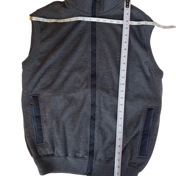 Paul & Shark Men's L Fleece Vest Gray Cool Touch Lined RIRI Italy Yachting - Picture 3 of 8